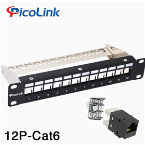 Thanh đấu nối Patch panel 12 port Cat5 PICOLINK mã PN:PL-S1U12 -C6